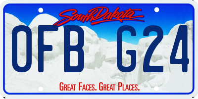 SD license plate 0FBG24