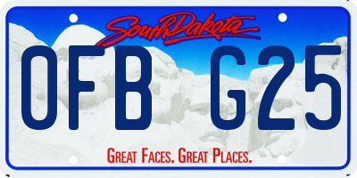 SD license plate 0FBG25