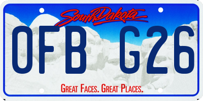 SD license plate 0FBG26