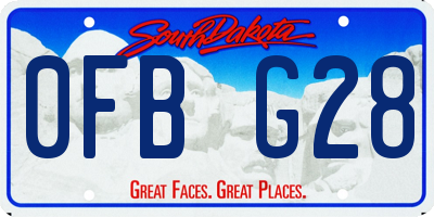 SD license plate 0FBG28