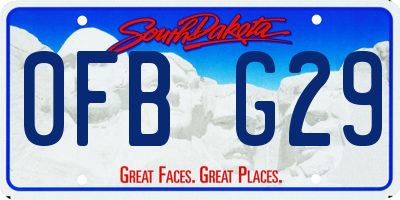 SD license plate 0FBG29