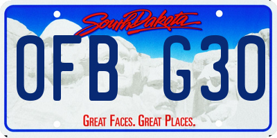 SD license plate 0FBG30