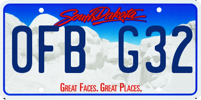 SD license plate 0FBG32