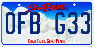 SD license plate 0FBG33