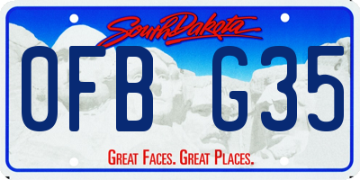 SD license plate 0FBG35