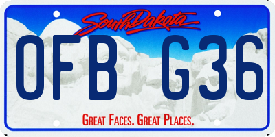 SD license plate 0FBG36