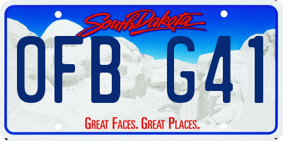 SD license plate 0FBG41