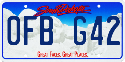 SD license plate 0FBG42