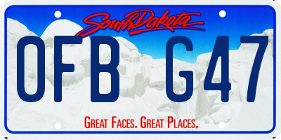 SD license plate 0FBG47