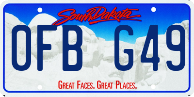 SD license plate 0FBG49