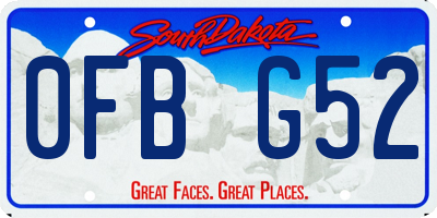 SD license plate 0FBG52