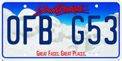 SD license plate 0FBG53