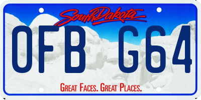 SD license plate 0FBG64