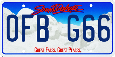 SD license plate 0FBG66