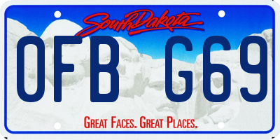 SD license plate 0FBG69