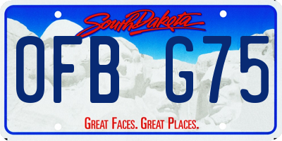 SD license plate 0FBG75