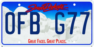 SD license plate 0FBG77