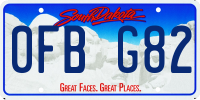 SD license plate 0FBG82