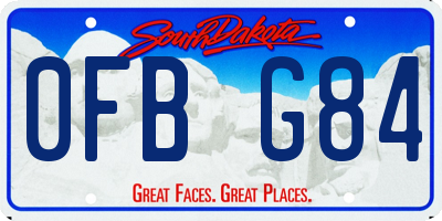 SD license plate 0FBG84