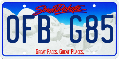 SD license plate 0FBG85