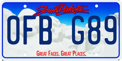 SD license plate 0FBG89