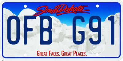 SD license plate 0FBG91