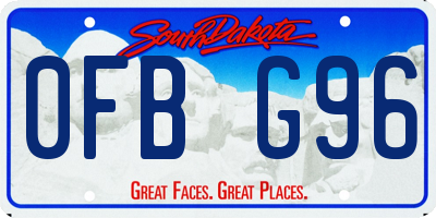 SD license plate 0FBG96