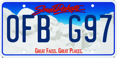 SD license plate 0FBG97