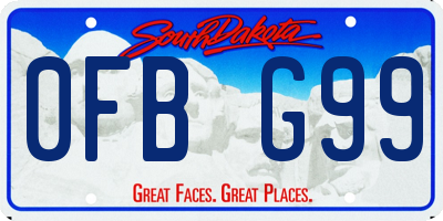 SD license plate 0FBG99