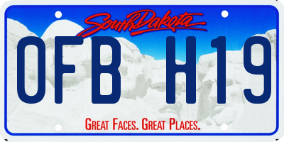SD license plate 0FBH19