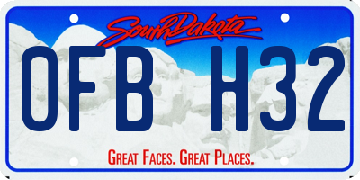 SD license plate 0FBH32