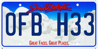 SD license plate 0FBH33