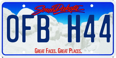 SD license plate 0FBH44
