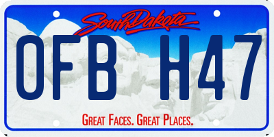 SD license plate 0FBH47