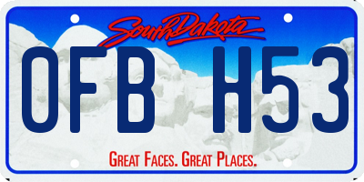 SD license plate 0FBH53