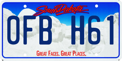 SD license plate 0FBH61