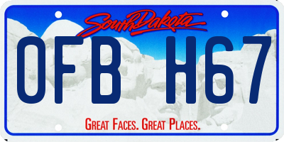SD license plate 0FBH67