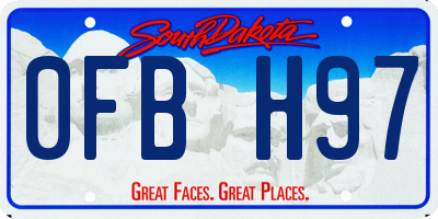 SD license plate 0FBH97