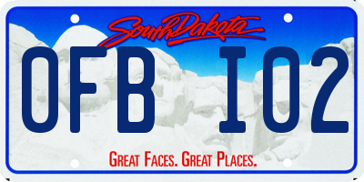 SD license plate 0FBI02