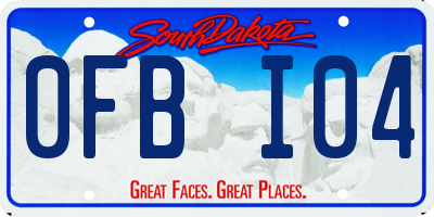 SD license plate 0FBI04