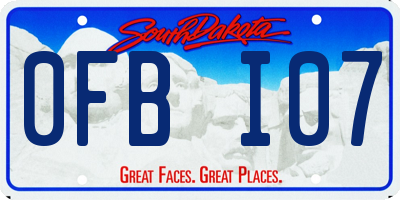 SD license plate 0FBI07