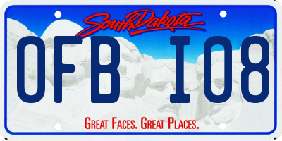 SD license plate 0FBI08