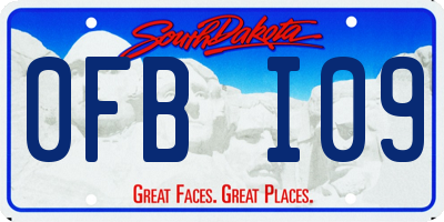 SD license plate 0FBI09