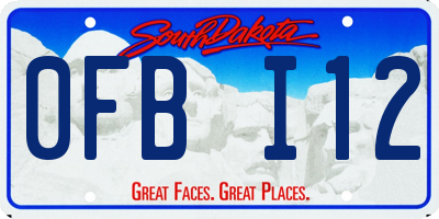 SD license plate 0FBI12