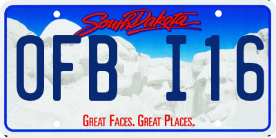 SD license plate 0FBI16