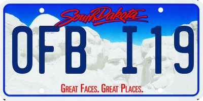 SD license plate 0FBI19