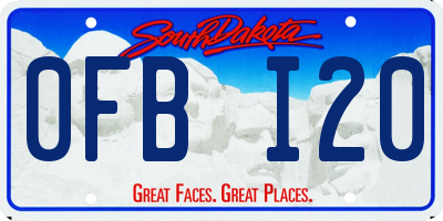 SD license plate 0FBI20