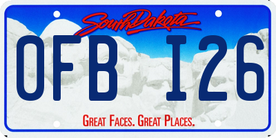 SD license plate 0FBI26