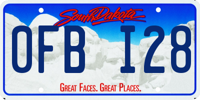 SD license plate 0FBI28