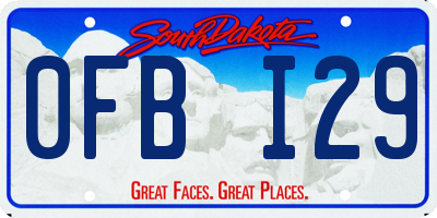 SD license plate 0FBI29